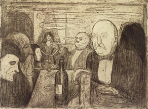クリスチアーナ、ボエーム2世、1895年（ドライポイント） 作： Edvard Munch